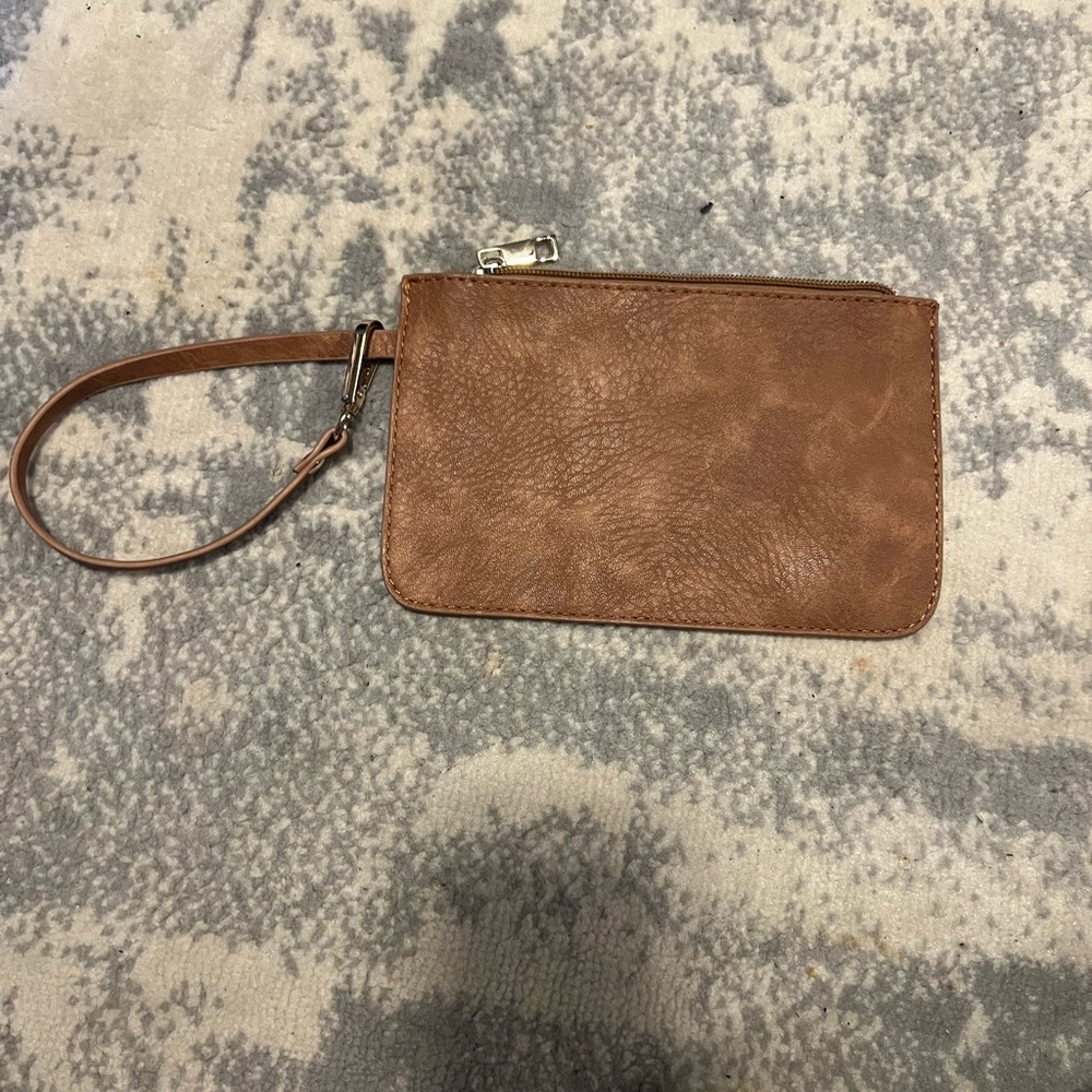 Brown Clip On Wristlet